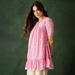 Women Printed Pure Cotton V-Neck Tunic